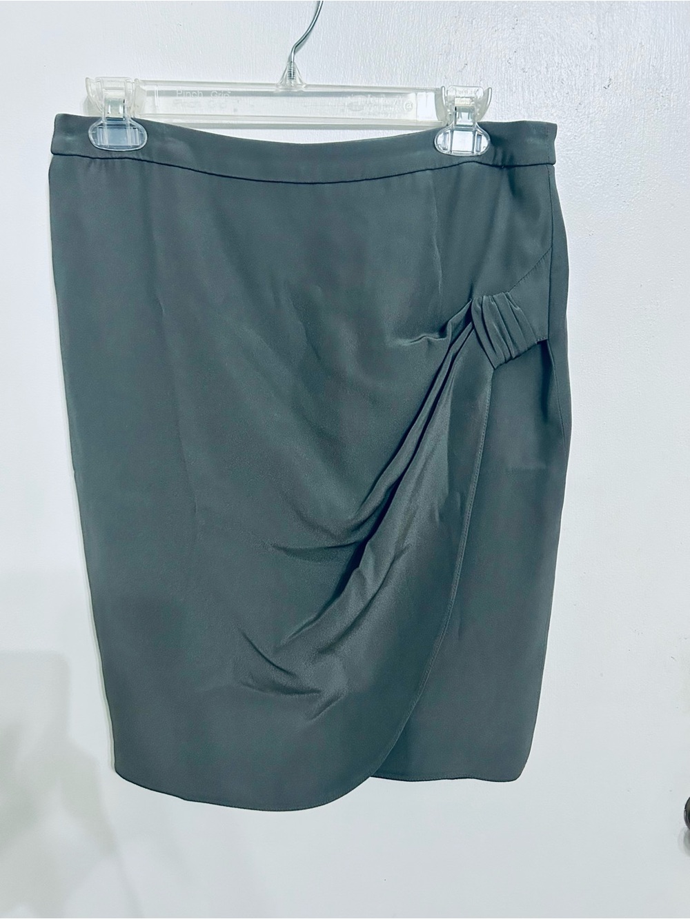 Armani Collezioni Charcoal Draped Pencil Skirt